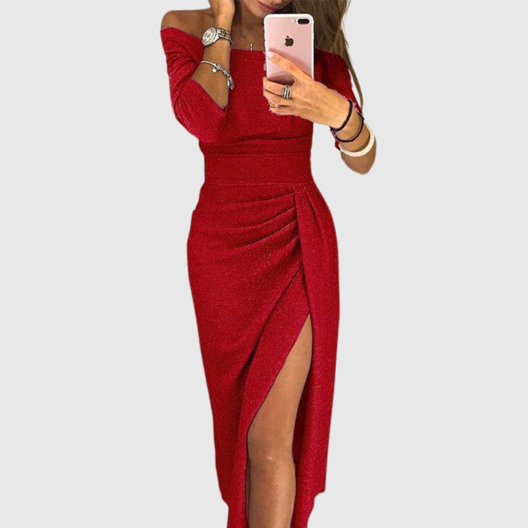 Paula | Vestido halter maxi elegante con ajuste fluido y sofisticado