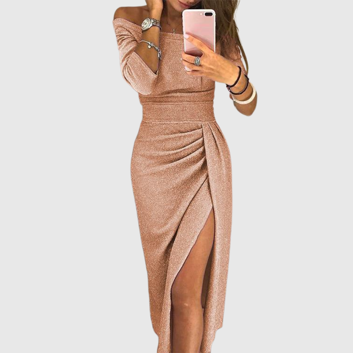 Paula | Vestido halter maxi elegante con ajuste fluido y sofisticado