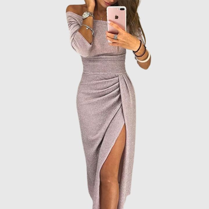 Paula | Vestido halter maxi elegante con ajuste fluido y sofisticado