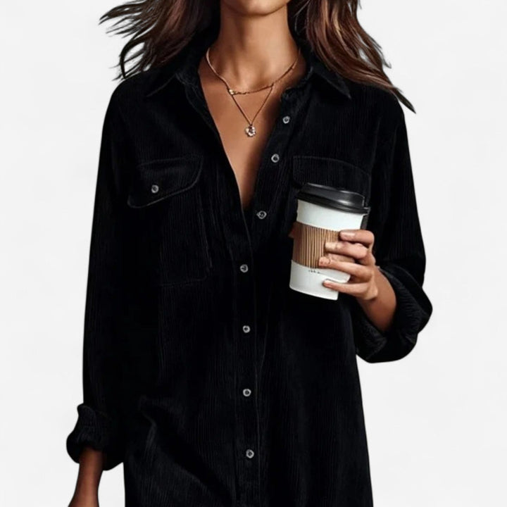 Anastacia | Midi Amplio de Velour Côtelé